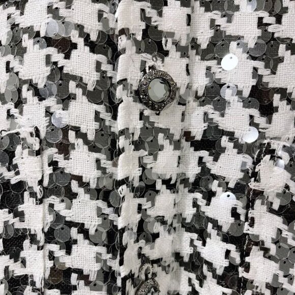 LIMITED EDITION Zara Houndstooth Sequin Overshirt Size S NEW WITH TAG! - Picture 12 of 12